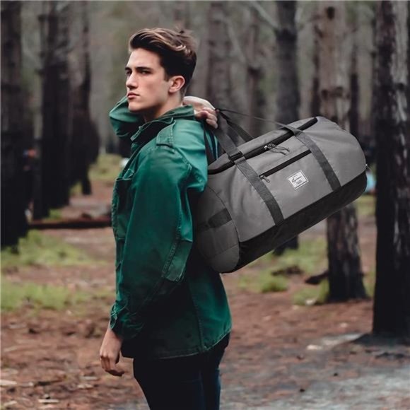 60l Duffle Bag for Men Gray - Picture 6 of 6